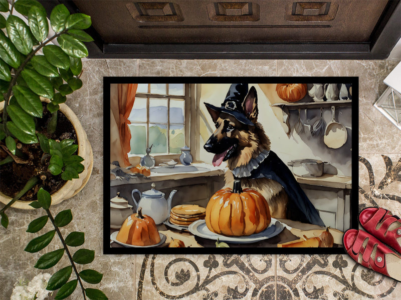 German Shepherd Fall Kitchen Pumpkins Indoor or Outdoor Mat 24x36