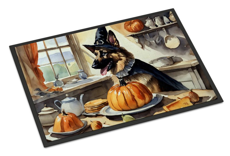 German Shepherd Fall Kitchen Pumpkins Indoor or Outdoor Mat 24x36