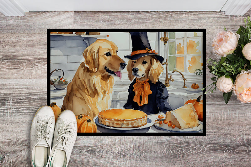 Golden Retriever Fall Kitchen Pumpkins Indoor or Outdoor Mat 24x36