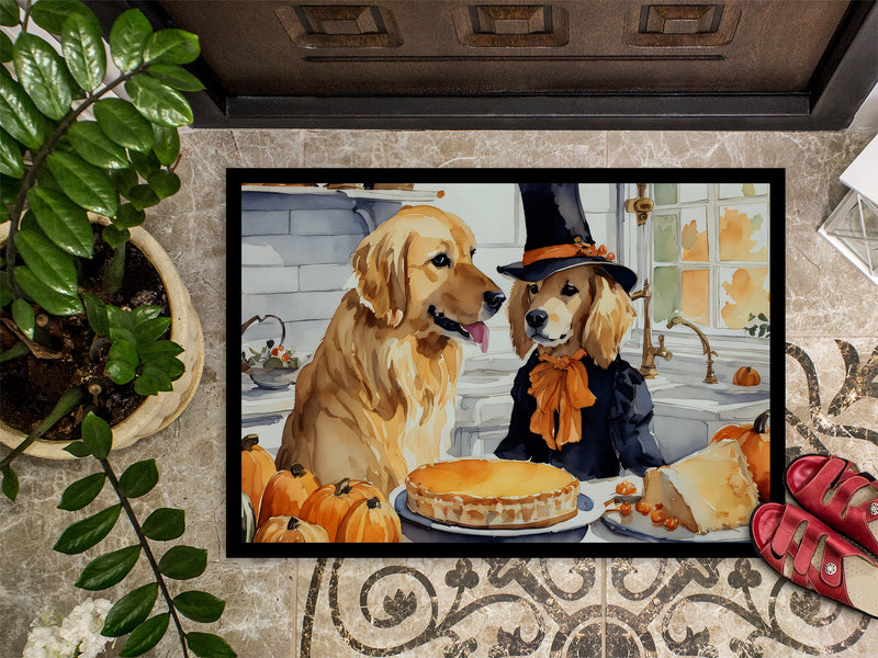 Golden Retriever Fall Kitchen Pumpkins Indoor or Outdoor Mat 24x36