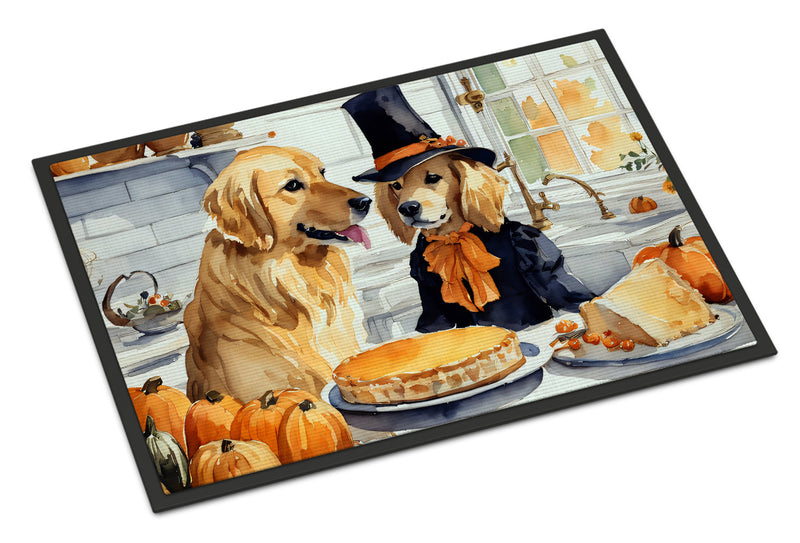 Golden Retriever Fall Kitchen Pumpkins Indoor or Outdoor Mat 24x36