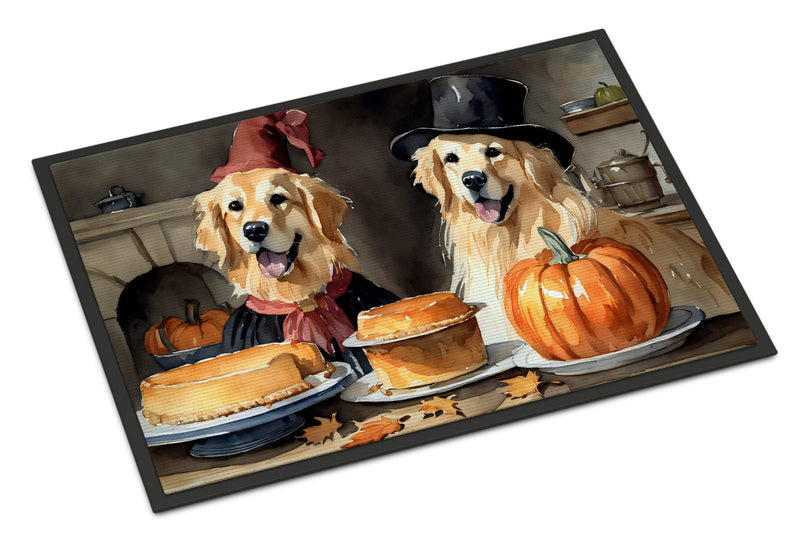 Golden Retriever Fall Kitchen Pumpkins Indoor or Outdoor Mat 24x36