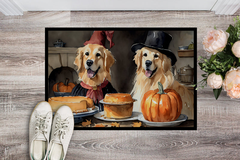 Golden Retriever Fall Kitchen Pumpkins Doormat 18x27