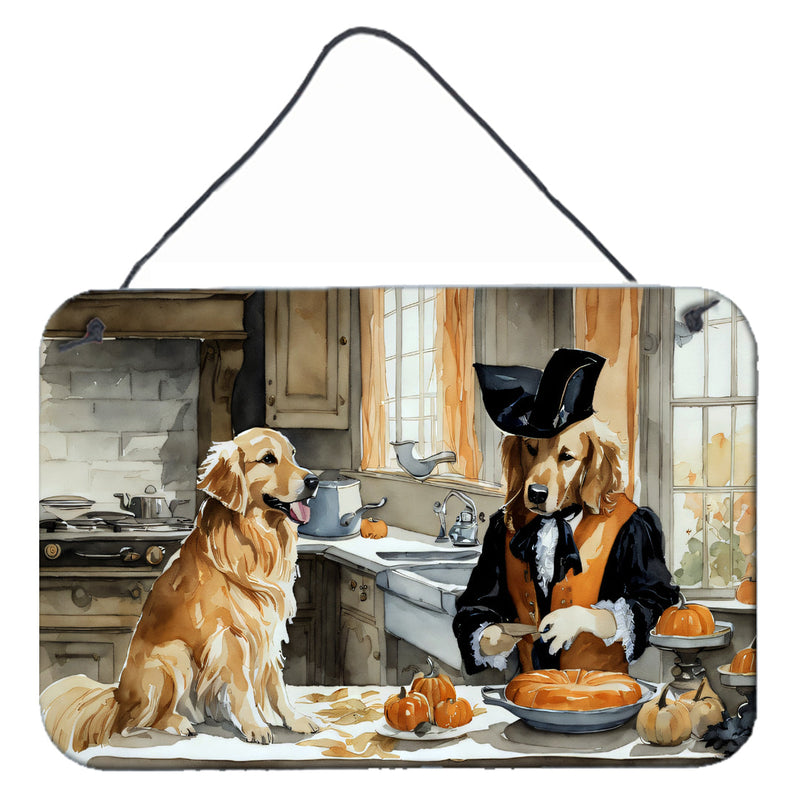 Golden Retriever Fall Kitchen Pumpkins Wall or Door Hanging Prints