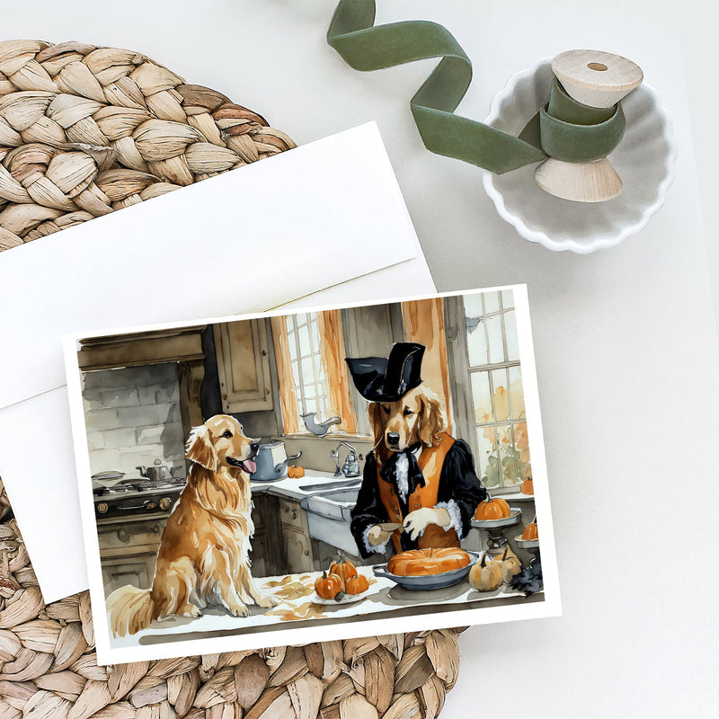 Golden Retriever Fall Kitchen Pumpkins Greeting Cards and Envelopes Pack of 8