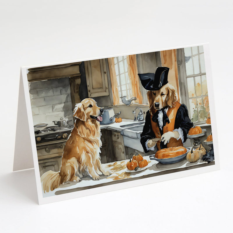 Golden Retriever Fall Kitchen Pumpkins Greeting Cards and Envelopes Pack of 8