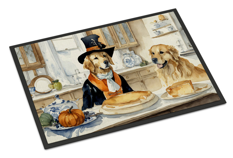 Golden Retriever Fall Kitchen Pumpkins Indoor or Outdoor Mat 24x36