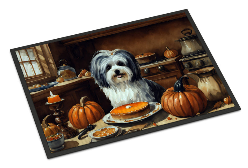 Havanese Fall Kitchen Pumpkins Indoor or Outdoor Mat 24x36