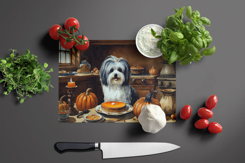 Havanese Fall Kitchen Pumpkins Glass Cutting Boards – Durable, Decorative Kitchen Art Large