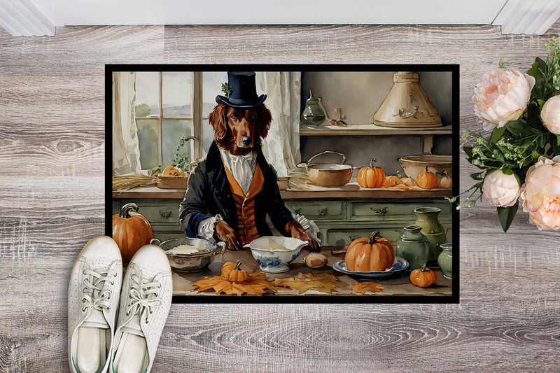 Irish Setter Fall Kitchen Pumpkins Indoor or Outdoor Mat 24x36