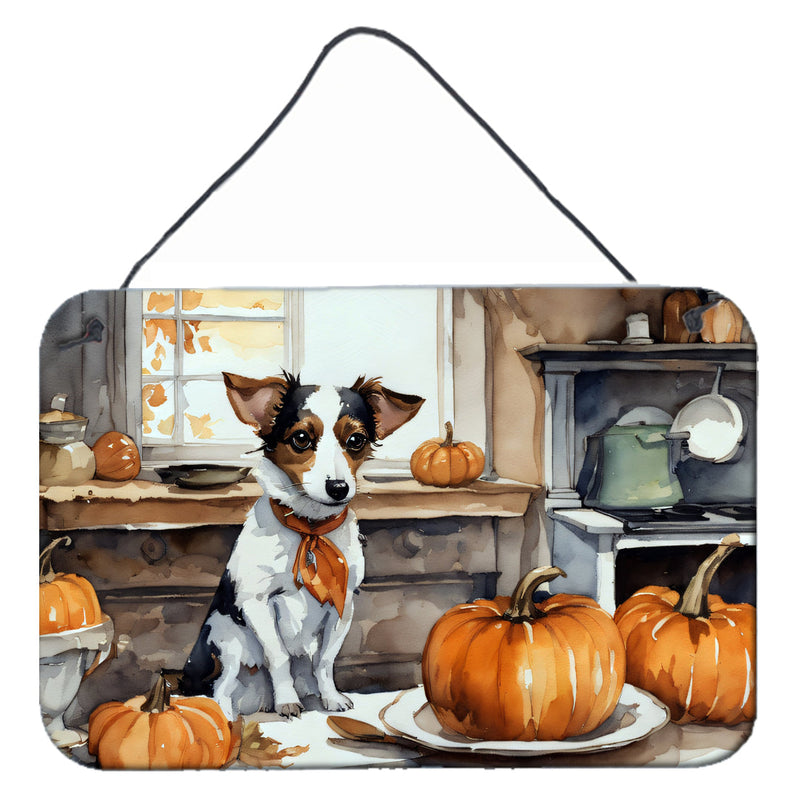 Jack Russell Terrier Fall Kitchen Pumpkins Wall or Door Hanging Prints