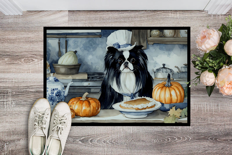 Japanese Chin Fall Kitchen Pumpkins Indoor or Outdoor Mat 24x36