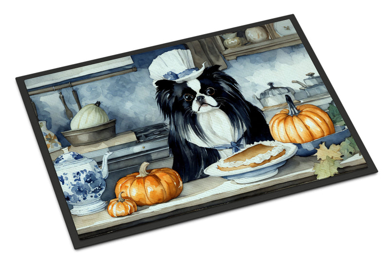 Japanese Chin Fall Kitchen Pumpkins Indoor or Outdoor Mat 24x36