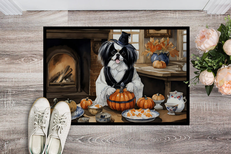 Japanese Chin Fall Kitchen Pumpkins Indoor or Outdoor Mat 24x36