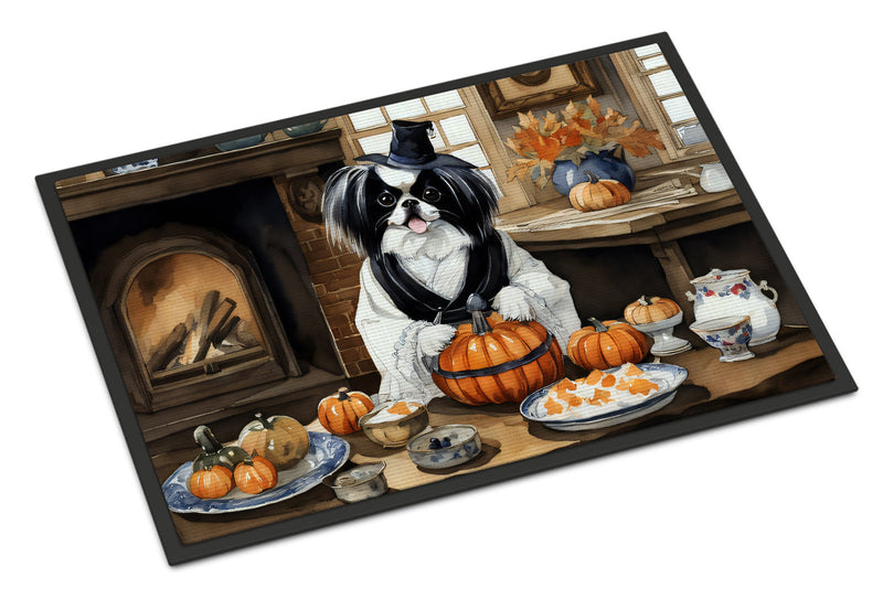 Japanese Chin Fall Kitchen Pumpkins Indoor or Outdoor Mat 24x36