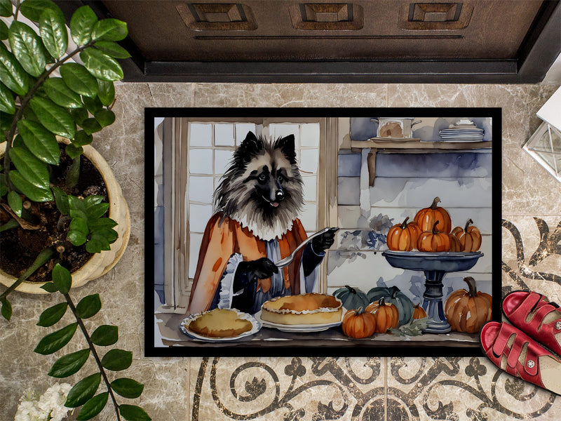 Keeshond Fall Kitchen Pumpkins Indoor or Outdoor Mat 24x36