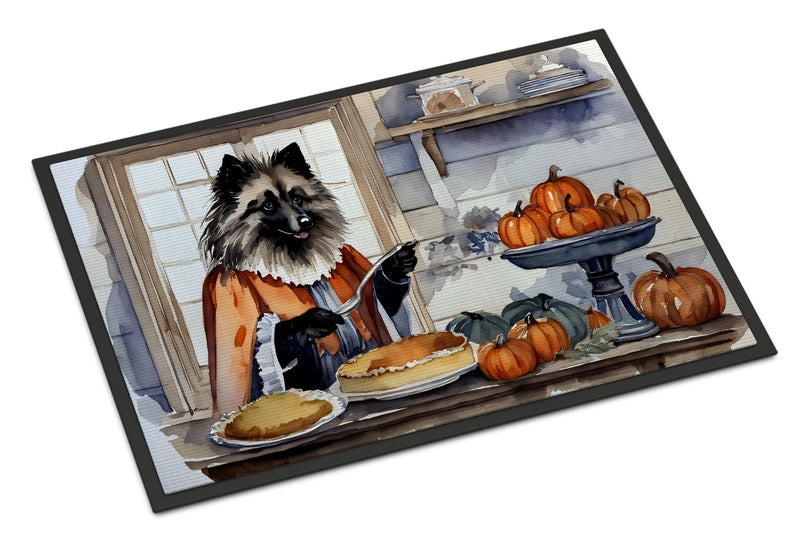 Keeshond Fall Kitchen Pumpkins Indoor or Outdoor Mat 24x36