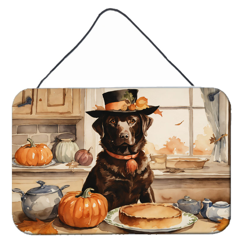 Chocolate Lab Fall Kitchen Pumpkins Wall or Door Hanging Prints