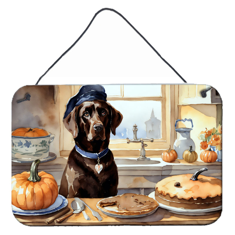 Chocolate Lab Fall Kitchen Pumpkins Wall or Door Hanging Prints