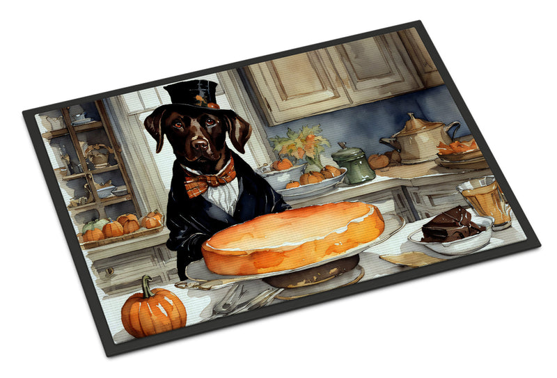 Chocolate Lab Fall Kitchen Pumpkins Indoor or Outdoor Mat 24x36