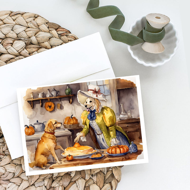 Yellow Lab Fall Kitchen Pumpkins Greeting Cards and Envelopes Pack of 8