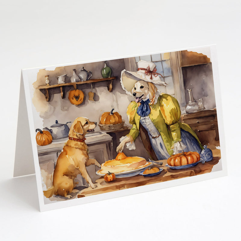 Yellow Lab Fall Kitchen Pumpkins Greeting Cards and Envelopes Pack of 8