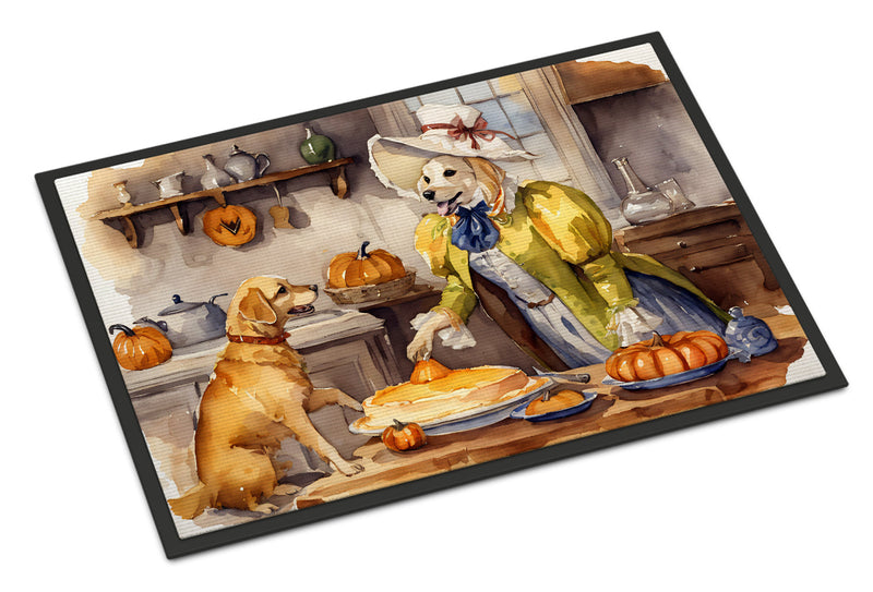 Yellow Lab Fall Kitchen Pumpkins Indoor or Outdoor Mat 24x36