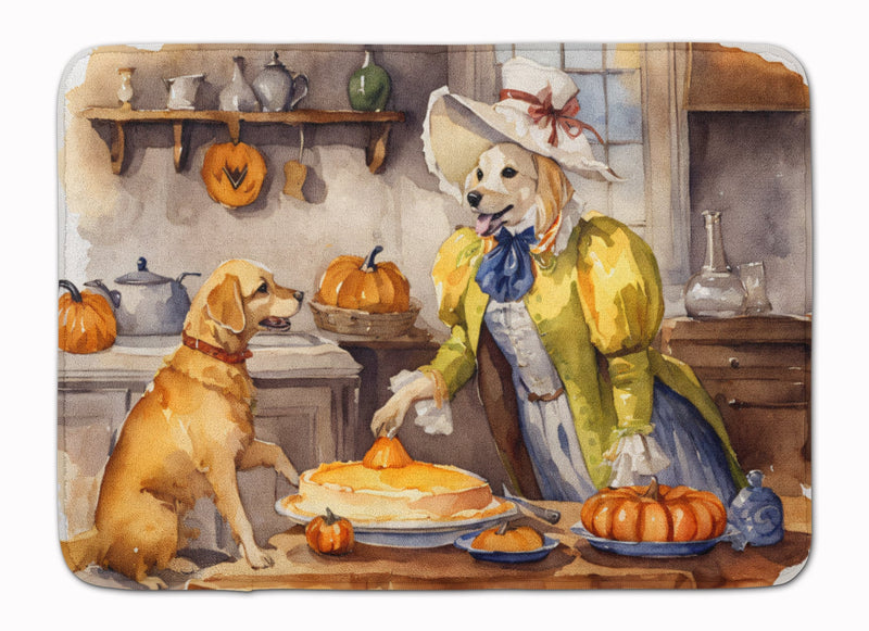 Yellow Lab Fall Kitchen Pumpkins Memory Foam Kitchen Mat