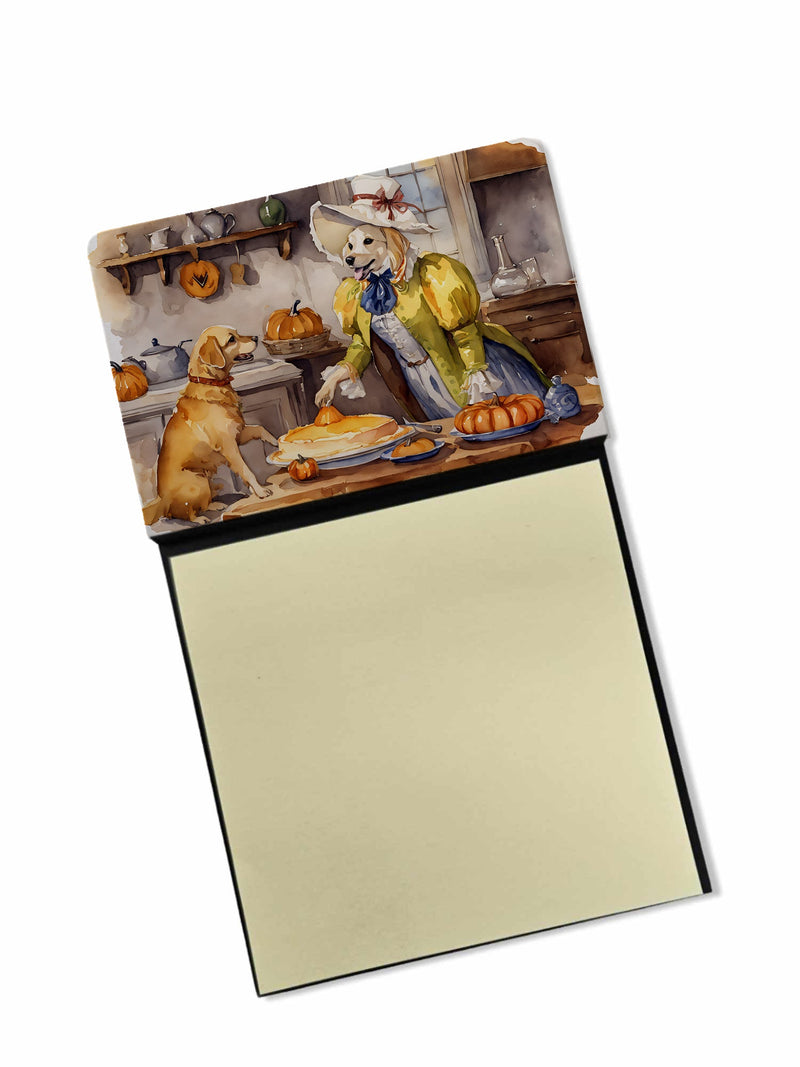 Yellow Lab Fall Kitchen Pumpkins Sticky Note Holder