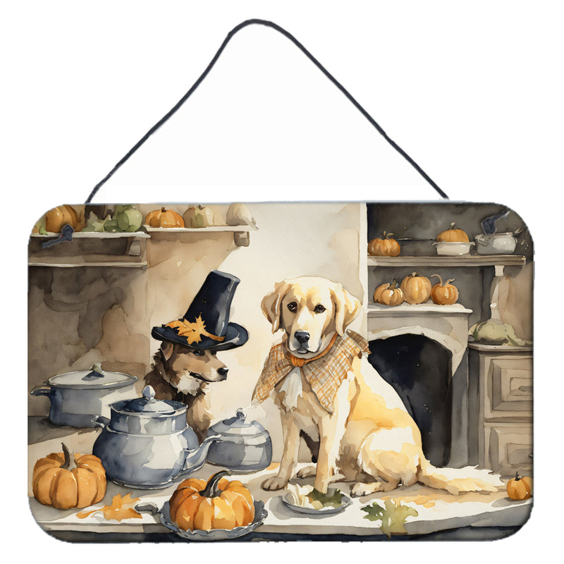 Yellow Lab Fall Kitchen Pumpkins Wall or Door Hanging Prints