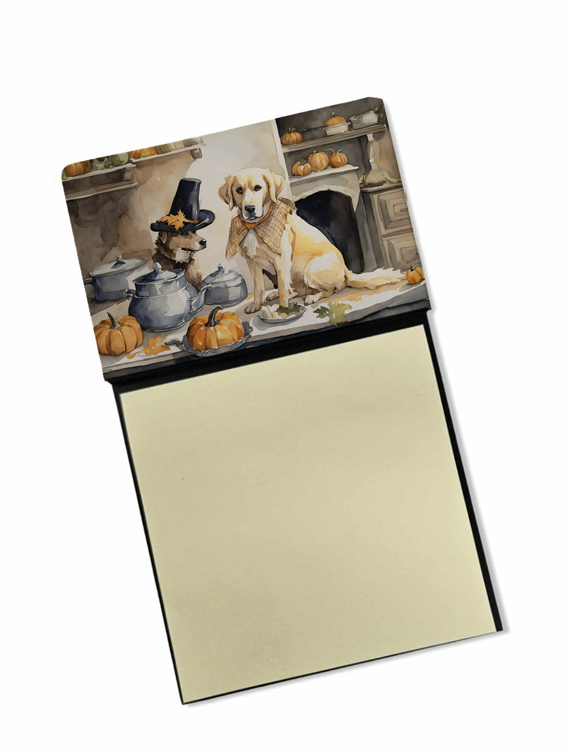 Yellow Lab Fall Kitchen Pumpkins Sticky Note Holder