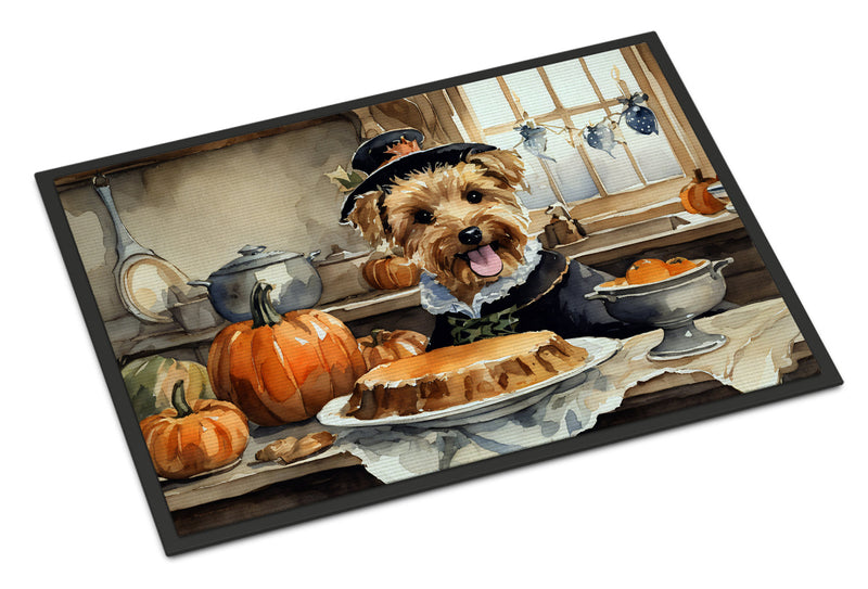 Lakeland Terrier Fall Kitchen Pumpkins Indoor or Outdoor Mat 24x36