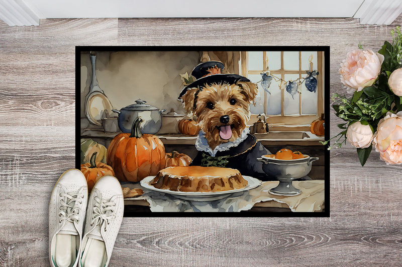 Lakeland Terrier Fall Kitchen Pumpkins Doormat 18x27