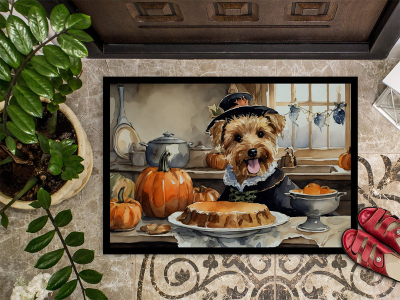 Lakeland Terrier Fall Kitchen Pumpkins Doormat 18x27