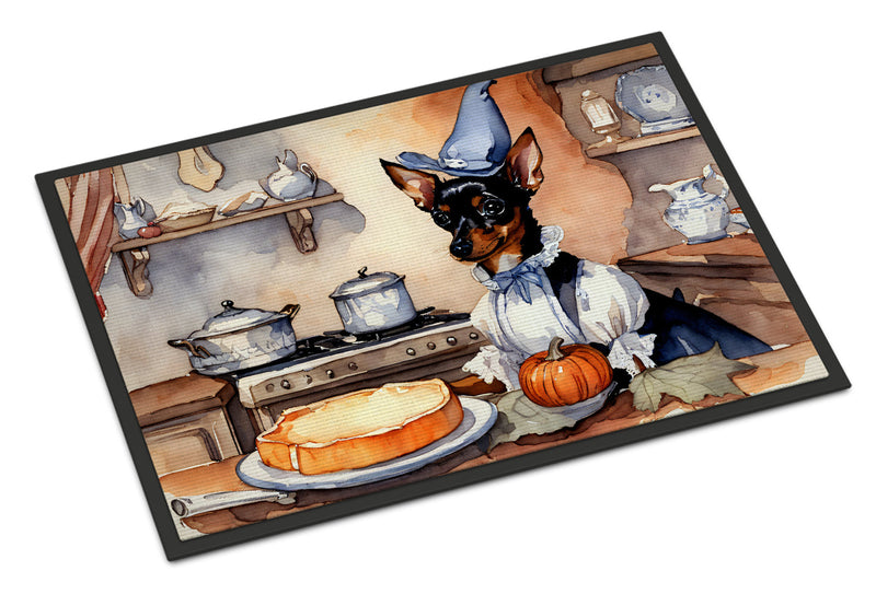 Miniature Pinscher Fall Kitchen Pumpkins Indoor or Outdoor Mat 24x36