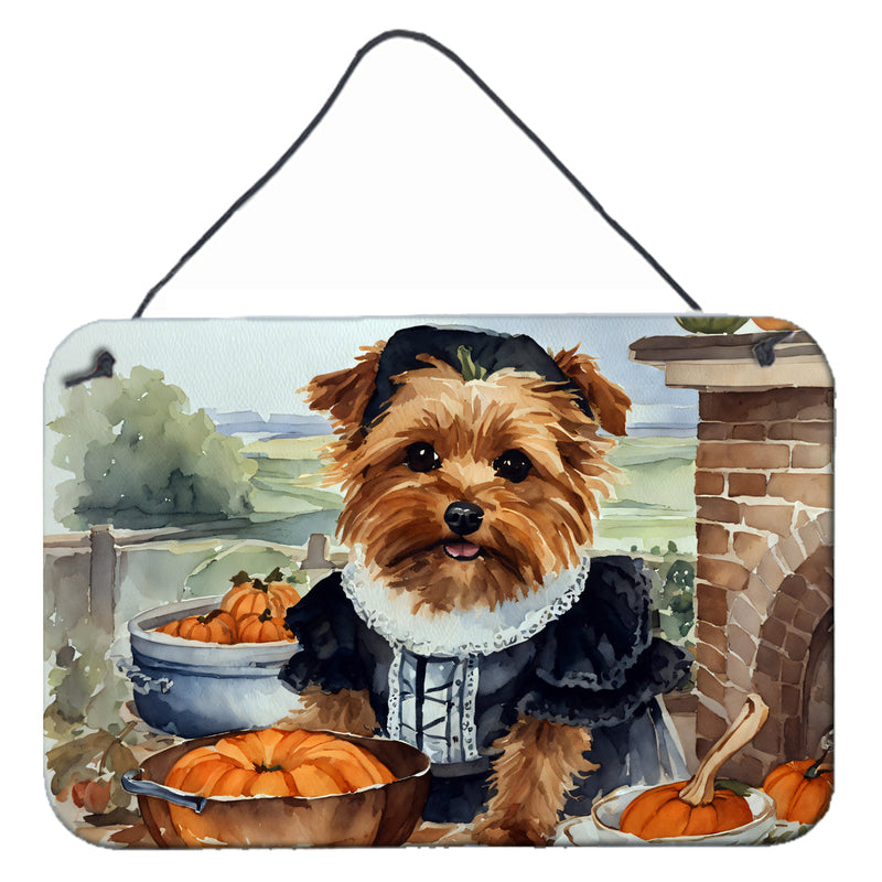 Norfolk Terrier Fall Kitchen Pumpkins Wall or Door Hanging Prints