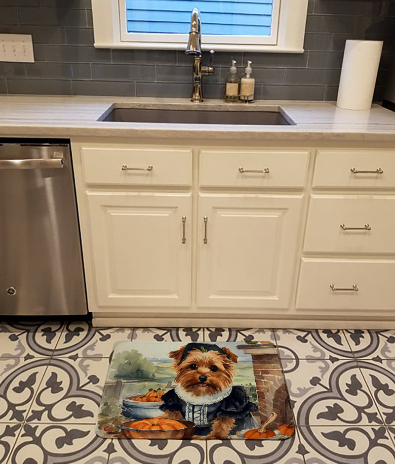 Norfolk Terrier Fall Kitchen Pumpkins Memory Foam Kitchen Mat