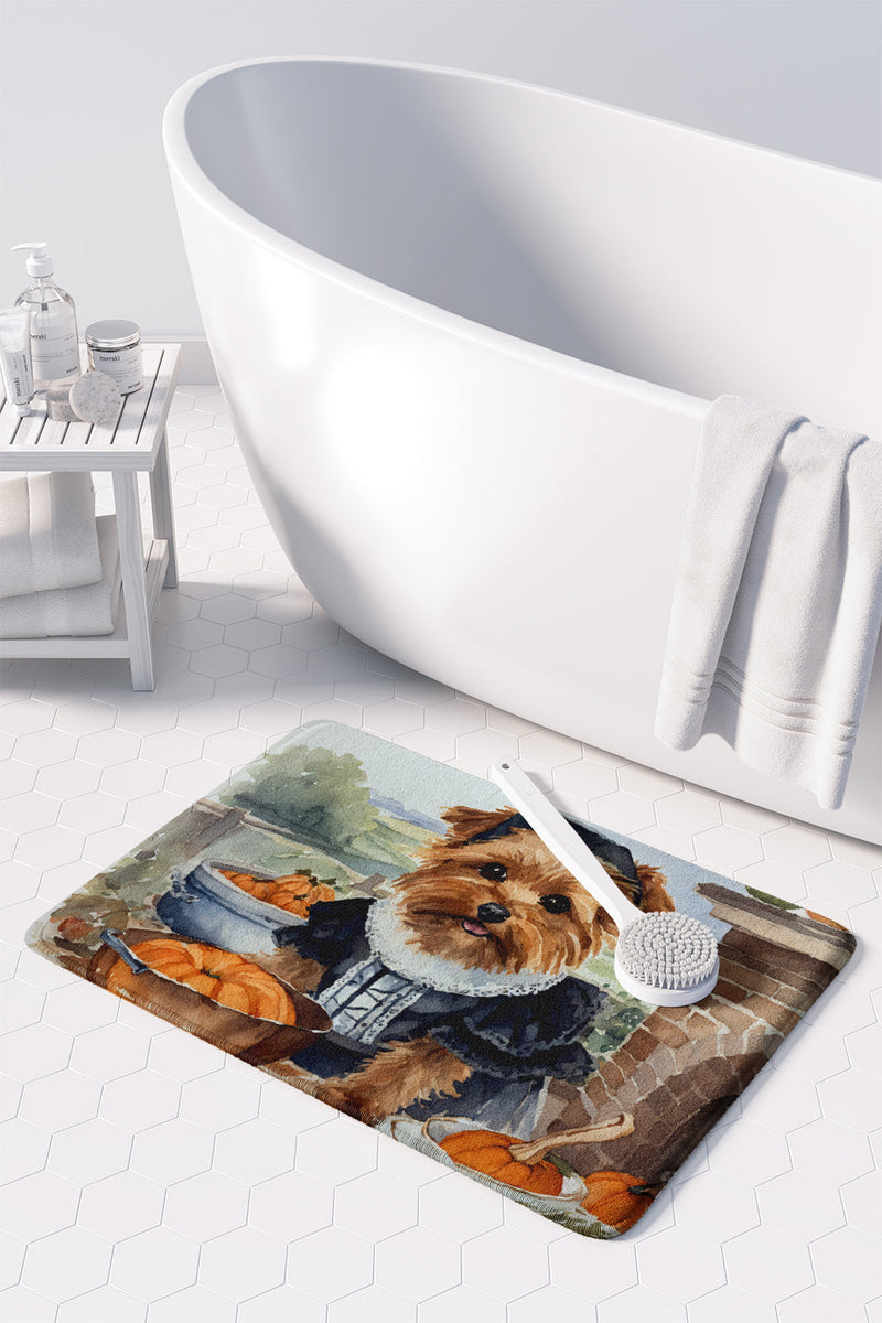 Norfolk Terrier Fall Kitchen Pumpkins Memory Foam Kitchen Mat