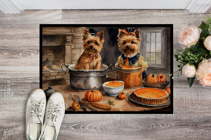 Norwich Terrier Fall Kitchen Pumpkins Indoor or Outdoor Mat 24x36