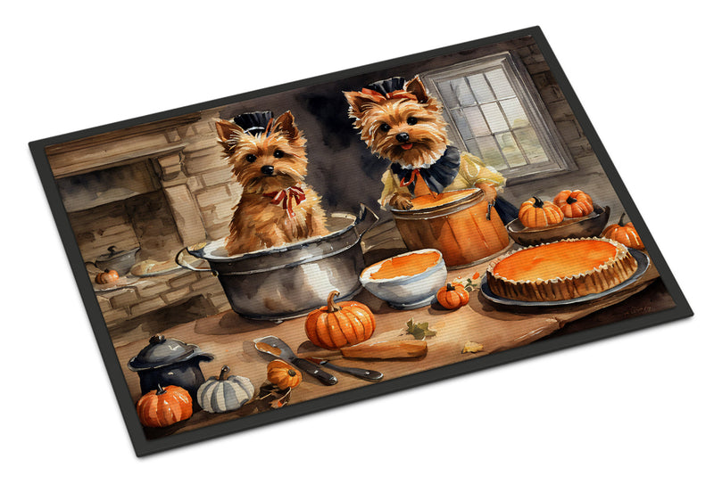 Norwich Terrier Fall Kitchen Pumpkins Indoor or Outdoor Mat 24x36