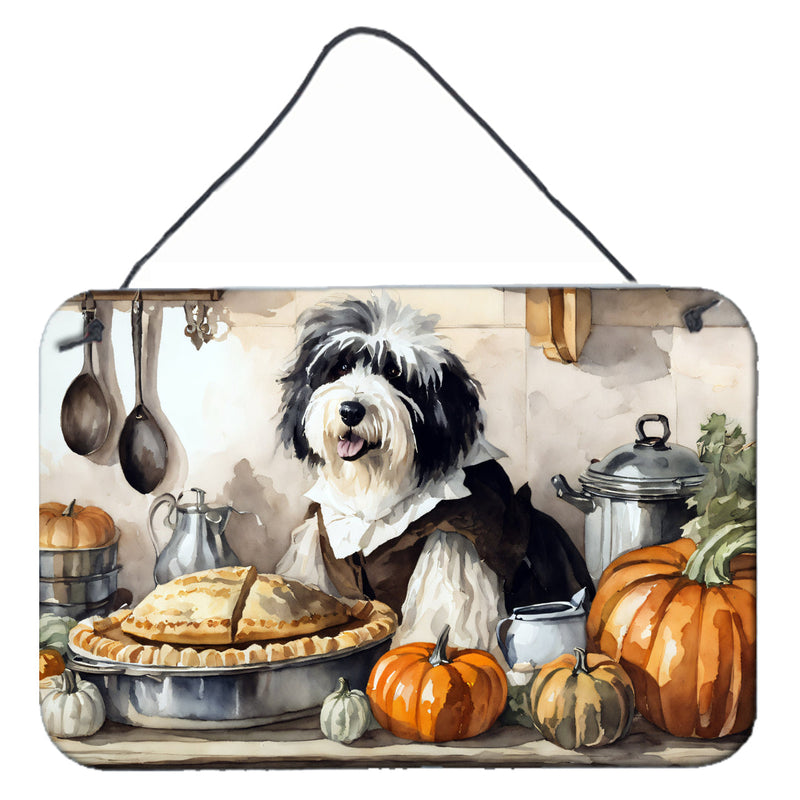 Old English Sheepdog Fall Kitchen Pumpkins Wall or Door Hanging Prints