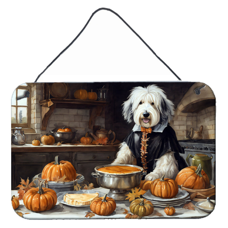 Old English Sheepdog Fall Kitchen Pumpkins Wall or Door Hanging Prints