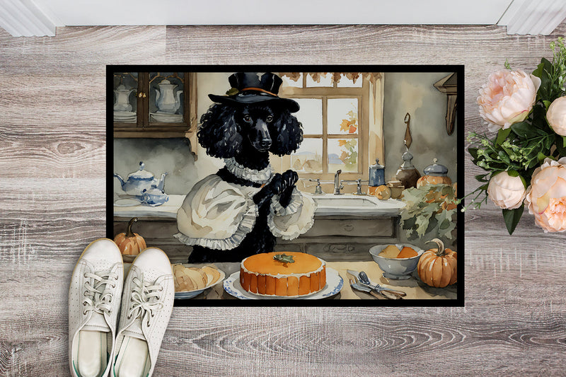 Poodle Fall Kitchen Pumpkins Indoor or Outdoor Mat 24x36