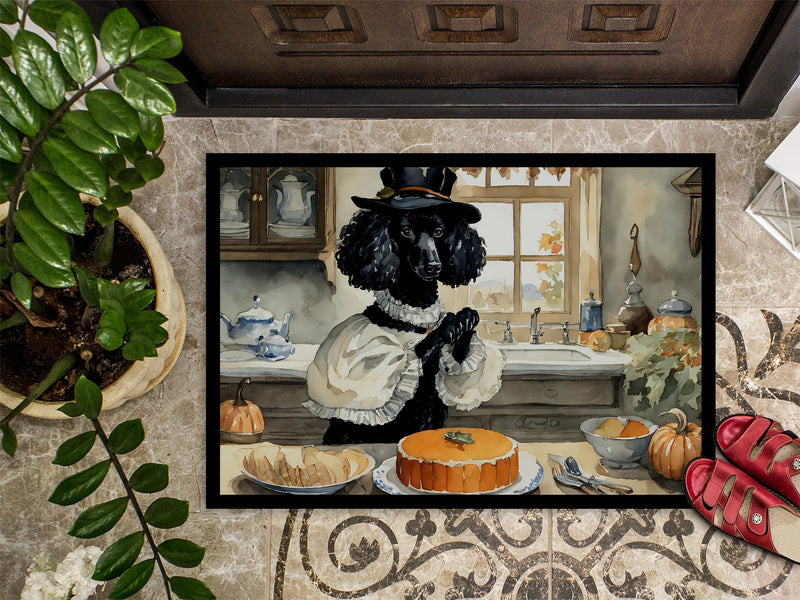 Poodle Fall Kitchen Pumpkins Indoor or Outdoor Mat 24x36