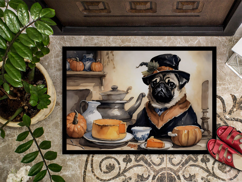 Pug Fall Kitchen Pumpkins Doormat 18x27