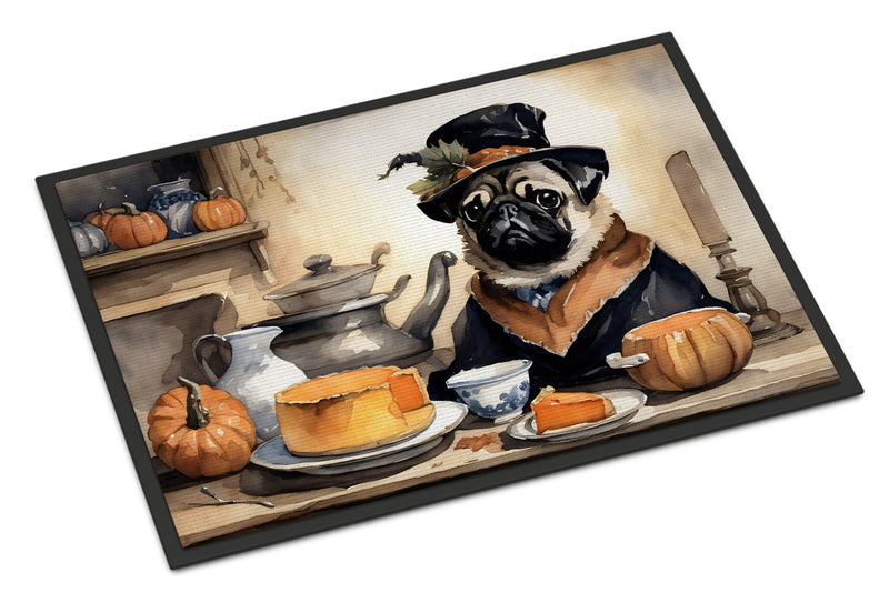 Pug Fall Kitchen Pumpkins Doormat 18x27