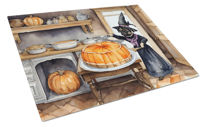 Pug Fall Kitchen Pumpkins Glass Cutting Boards – Durable, Decorative Kitchen Art Large