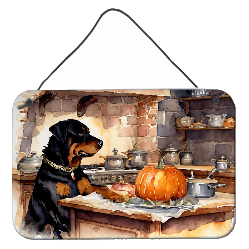 Rottweiler Fall Kitchen Pumpkins Wall or Door Hanging Prints