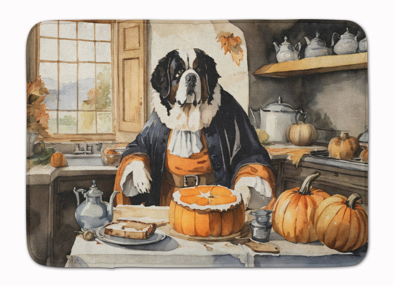 Saint Bernard Fall Kitchen Pumpkins Memory Foam Kitchen Mat
