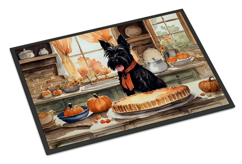 Scottish Terrier Fall Kitchen Pumpkins Indoor or Outdoor Mat 24x36